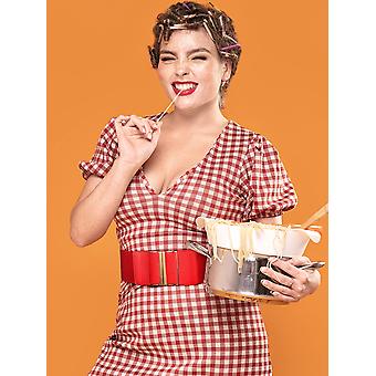 WERFORU 2 stuks elastische tailleriem voor dames, vintage, brede riem voor jurk, mode, rekbare cinch-riem, M(Passt Taillengröße 73-82cm