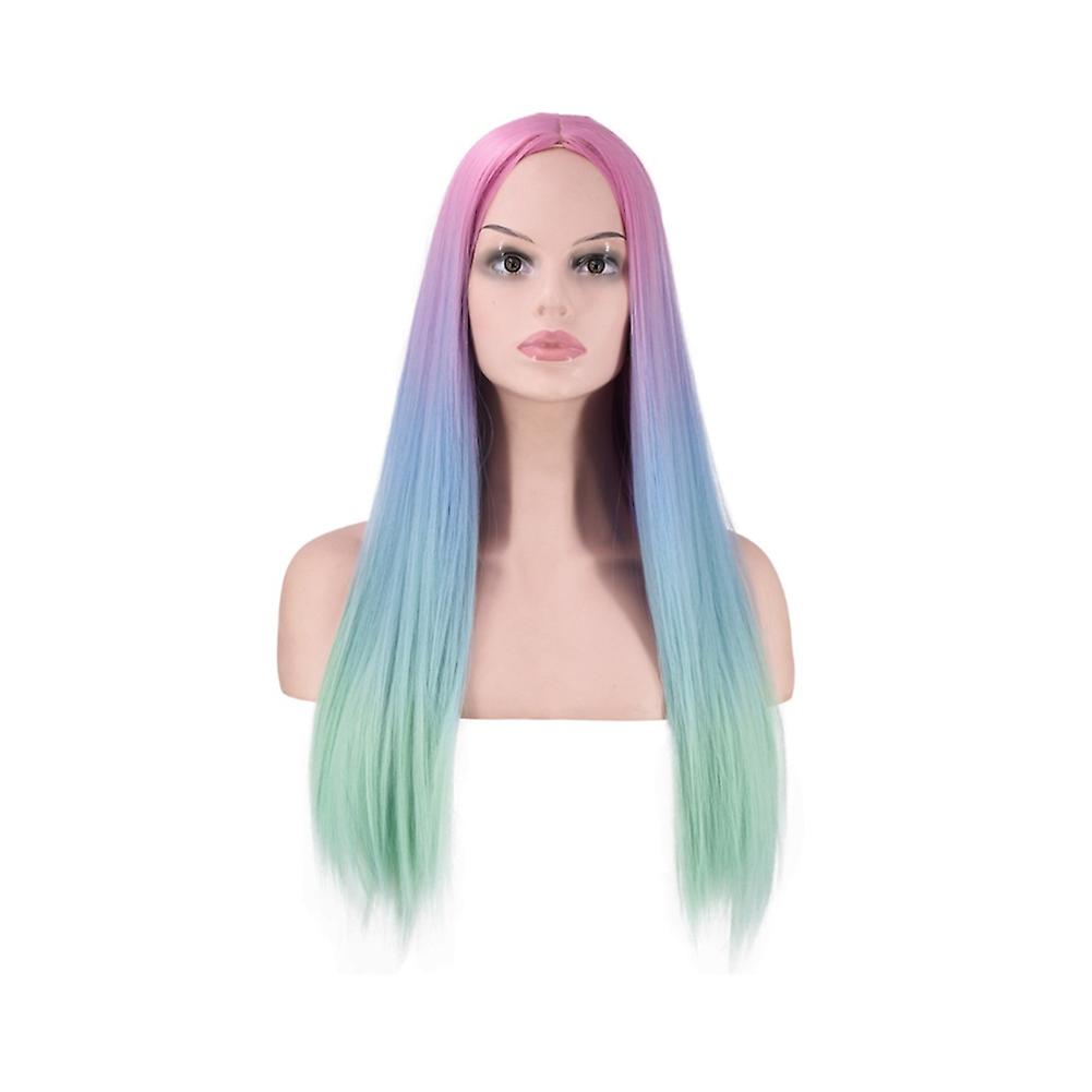 Women's Long Heat Resistant Synthetic Wig, Color Gradient (Straight)