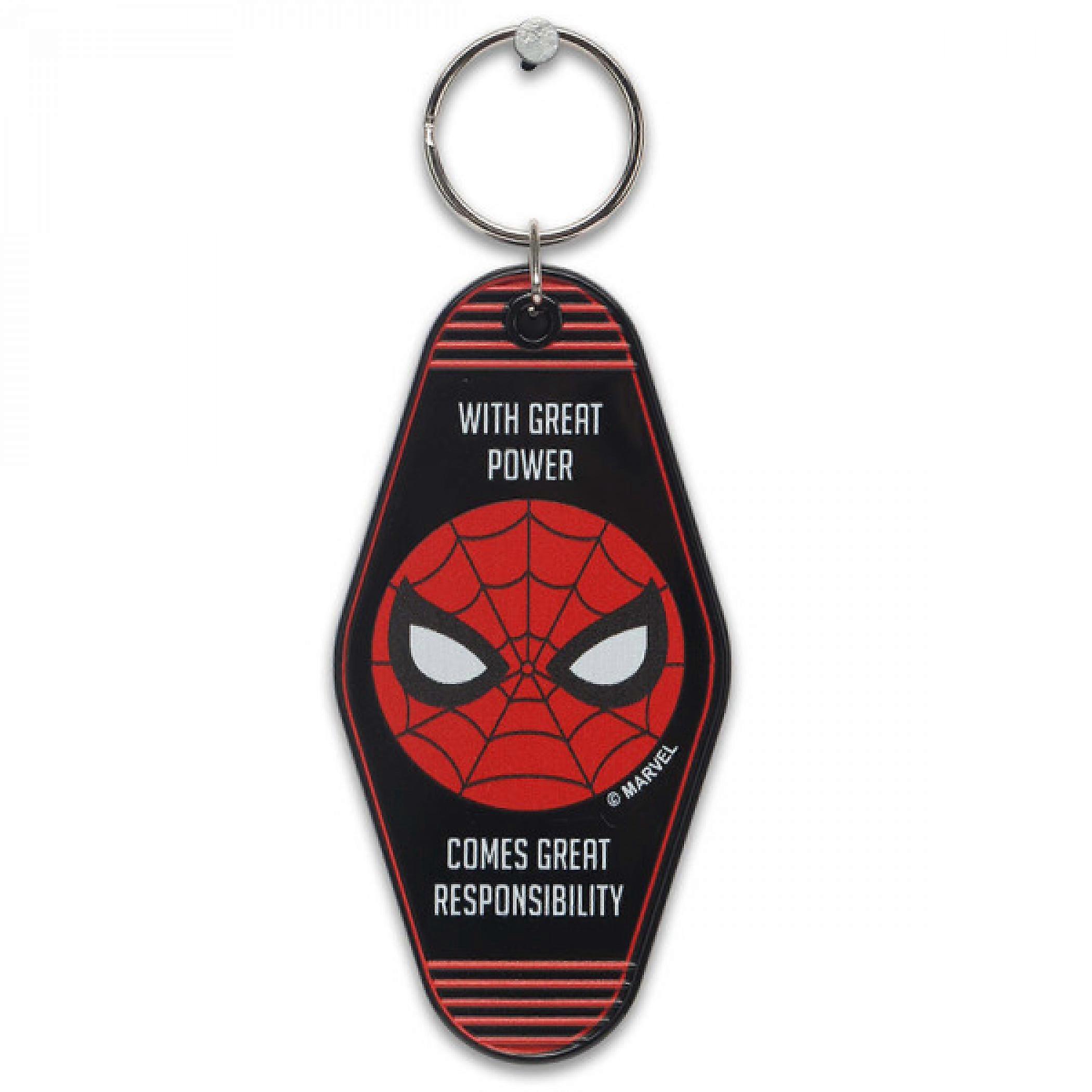 Spider-Man with Great Power Comes Great Responsibility Keychain
