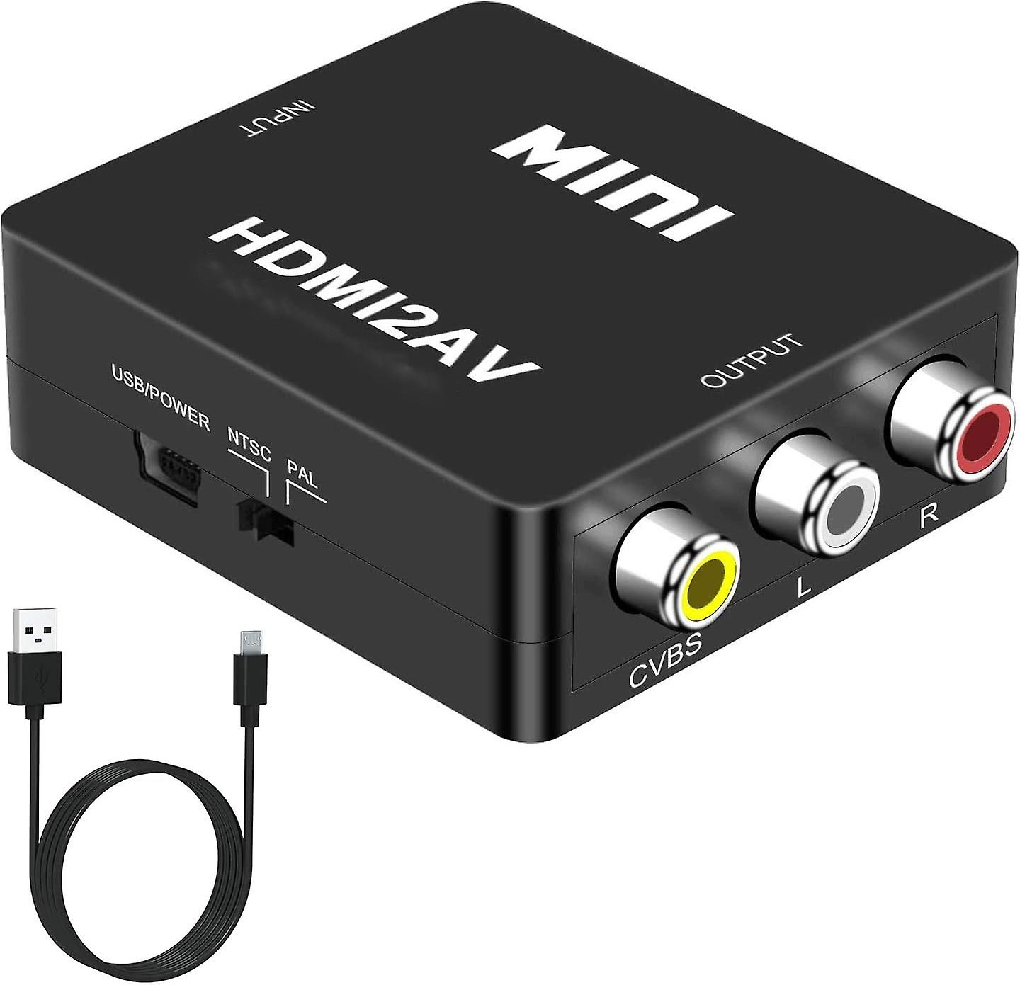 1080P HDMI to AV Converter HDMI-compatible to AV/RCA Adapter NTSC PAL with Cable