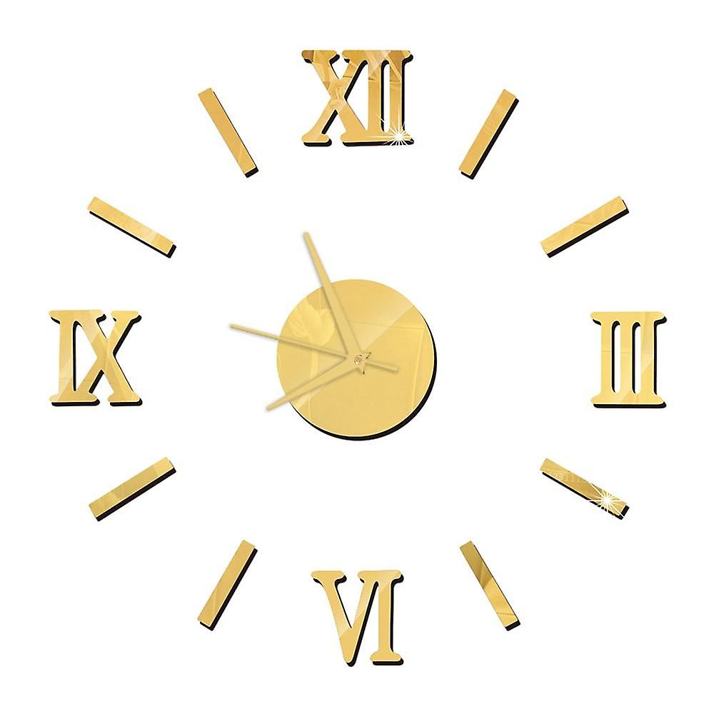 Diy Wall Clock Frameless 3d Mirror Wall Clock