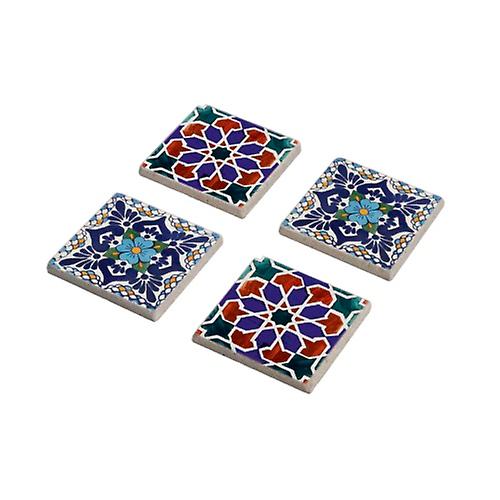 Mexican Talavera Tile Stone Coasters Set For Home Decor