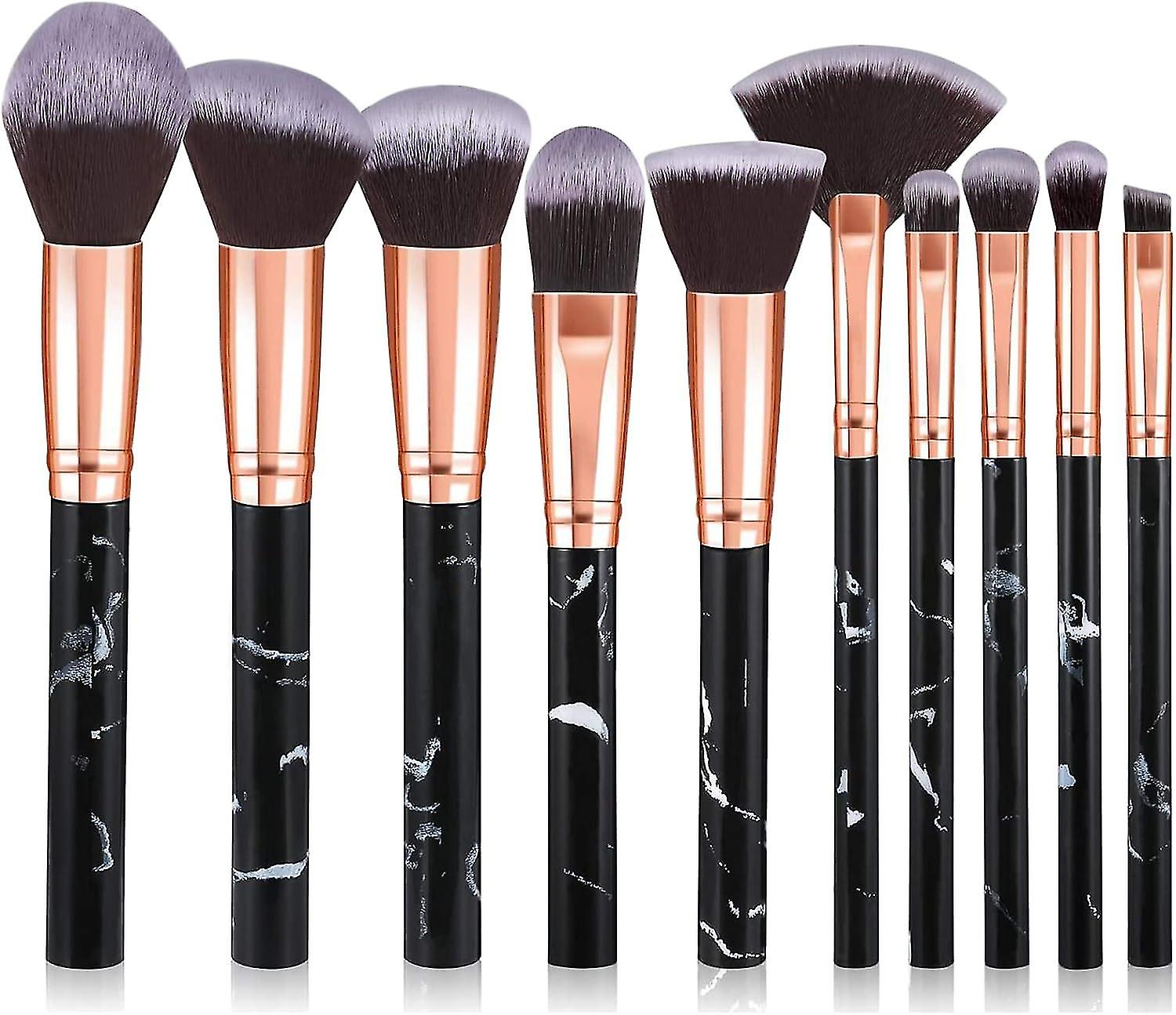 10pcs Marble Makeup Brushes Foundation Powder Blush Blending Eyeshadow Brushes Sets