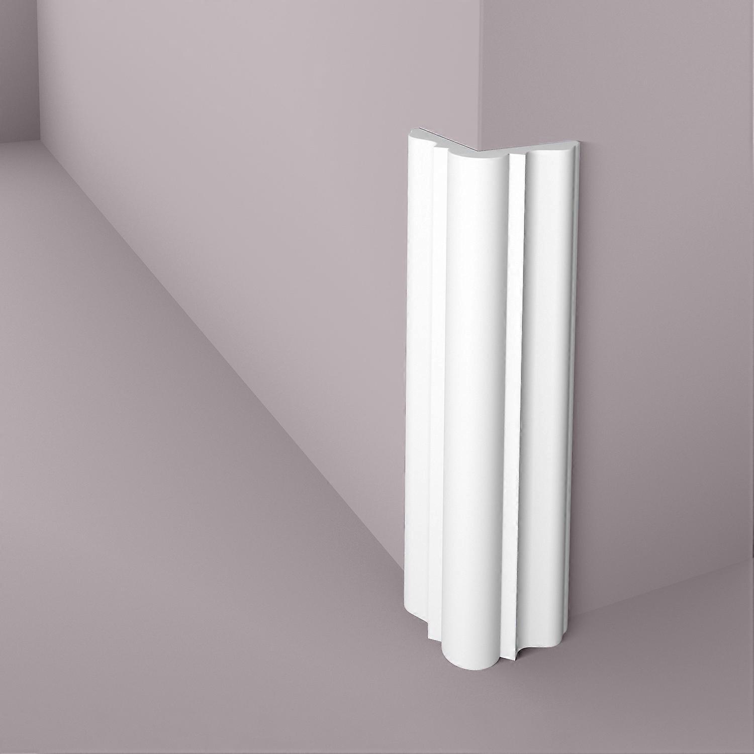 NMC 1 x Profil de protection des bords WE2 WALLSTYL 200 cm x 3,6 cm x 3,6 cm blanc Polystyrène extrudé (HDPS) prétraité léger, indéformable, résistant