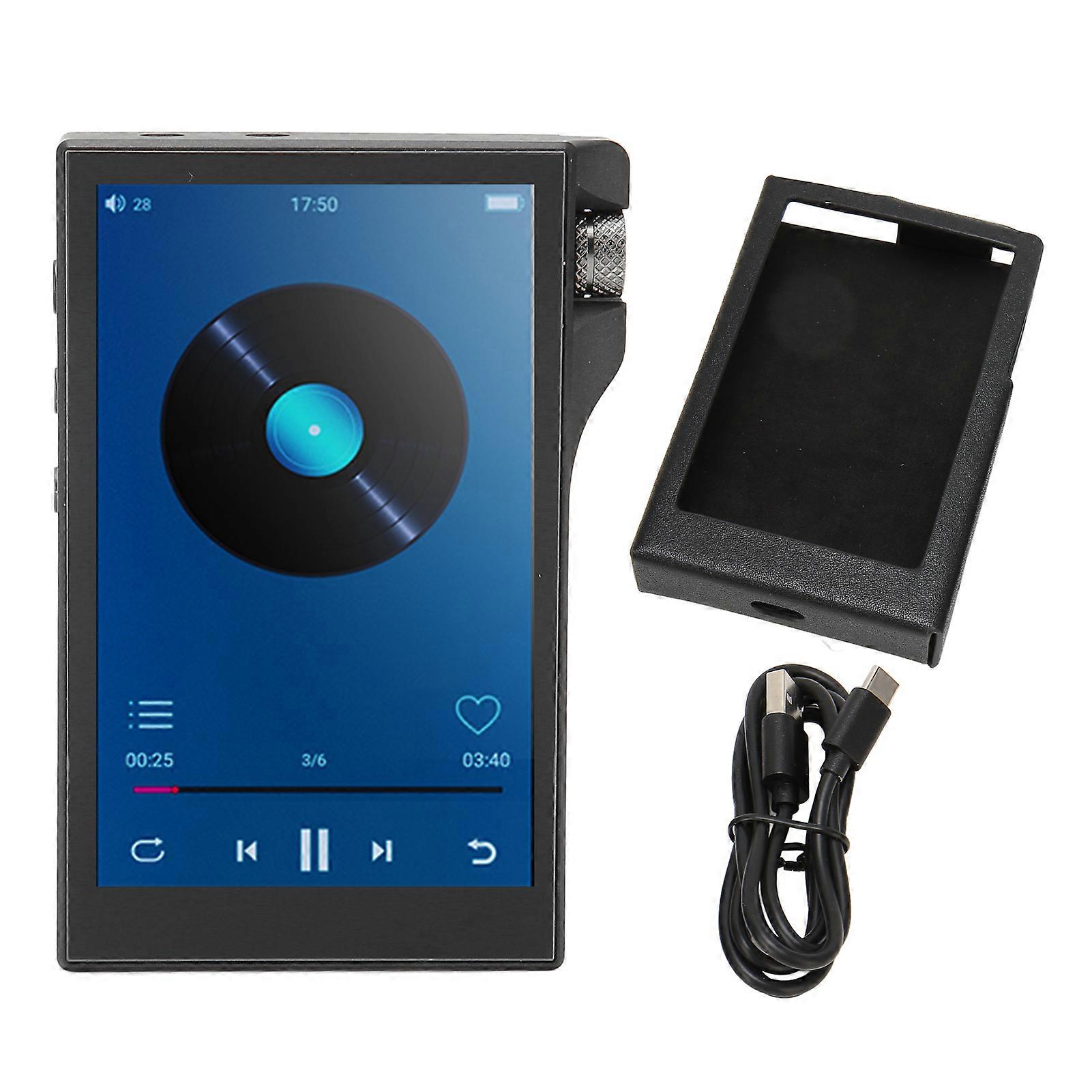 Bluetooth Mp3 Player 4.0 Inch Touchscreen Hifi Lossless Sound High Resolution Portable Mp3 Player For Android 9.0 Black