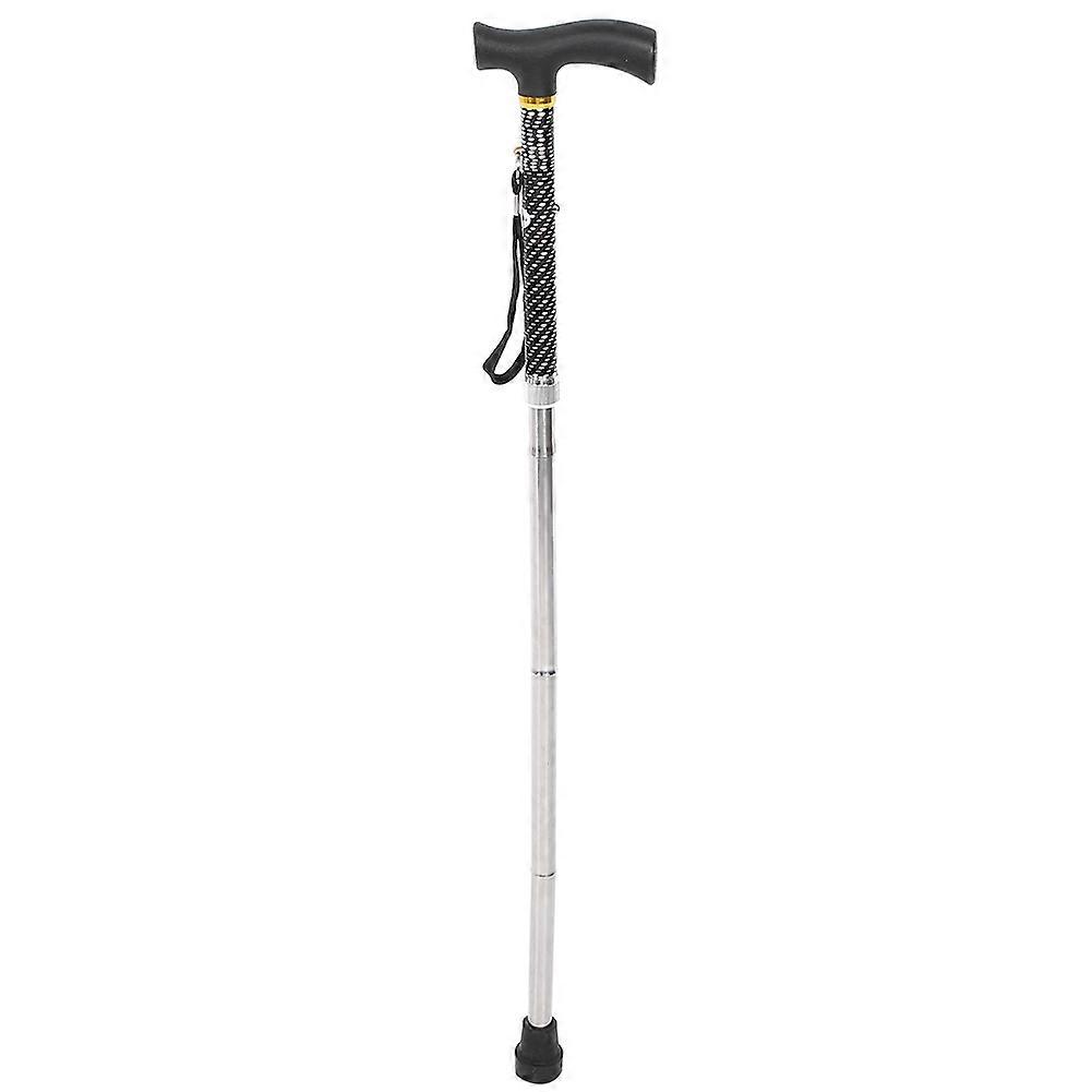 Walking Cane Adjustable Height Handle Crutch Folding Foldable Trekking Hiking Pole