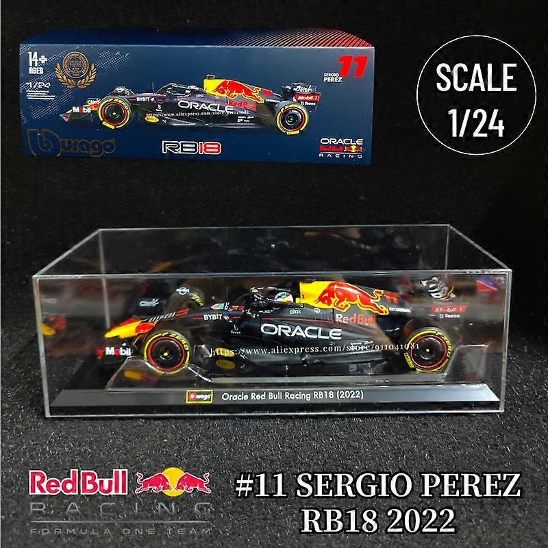 1：24 限量版红牛赛车 RB18 复制品、F1 2022 汽车模型（带展示头盔）、比例一级方程式微型玩具车
