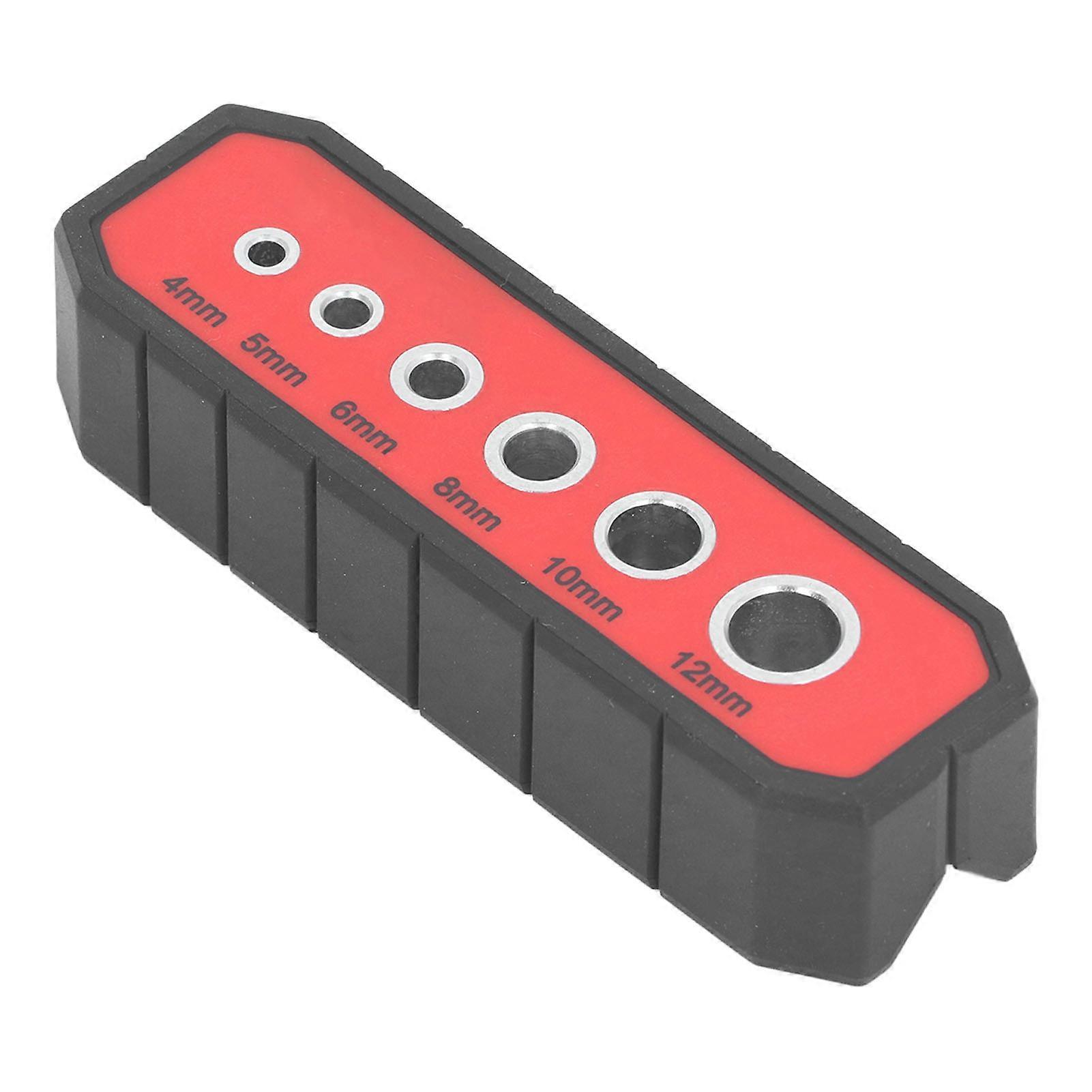 Handheld Drill Guide Drilling Jig 90 Degree Non Slip V Type with 6 Steel Bushings for Flat Angled Round Surfaces