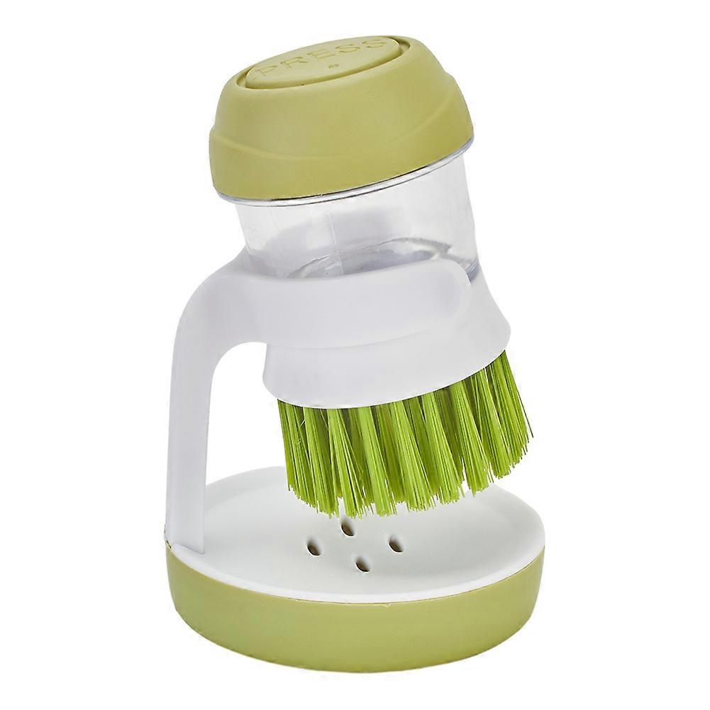 Dish Pot Brush with Soap Dispenser-Green