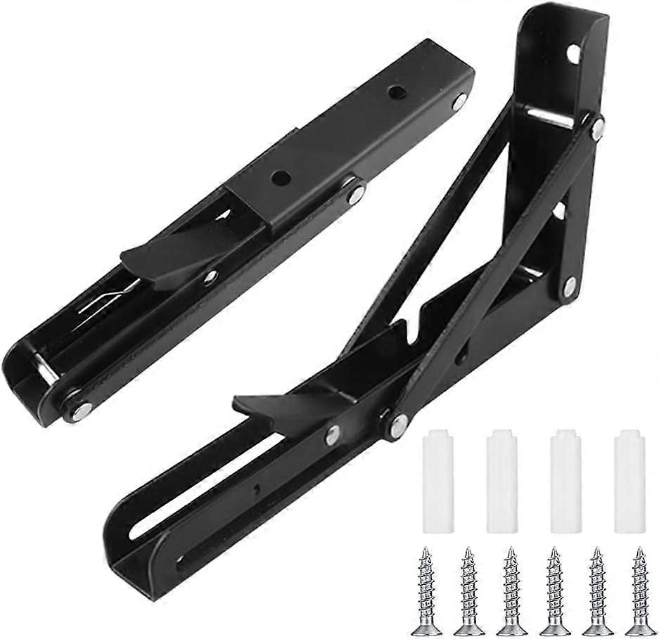 Folding Bracket Stainless Steel Folding Console Bracket, Folding Shelf Brackets, Heavy Load Retractable Folding Console Bracket, For Garage, Kitchen, 