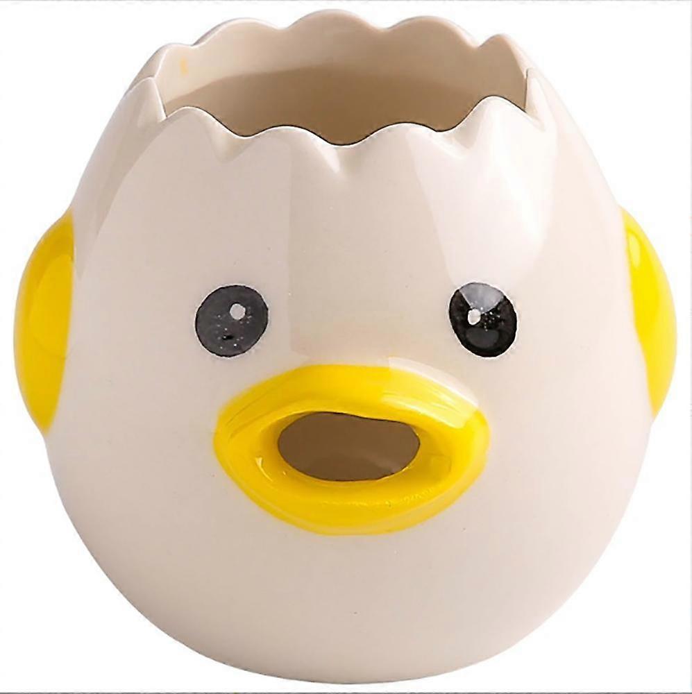 Creative Ceramic Egg Separator Cartoon Chick Shape Yolk White Protein Divider Liquid Filter Splitter Opener Automatic Separation Kitchen Cooking Tool