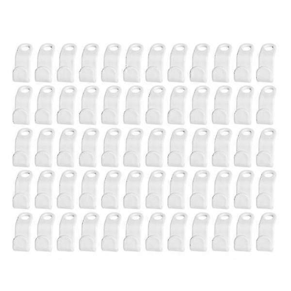 60x Hooks for Hangers - White White