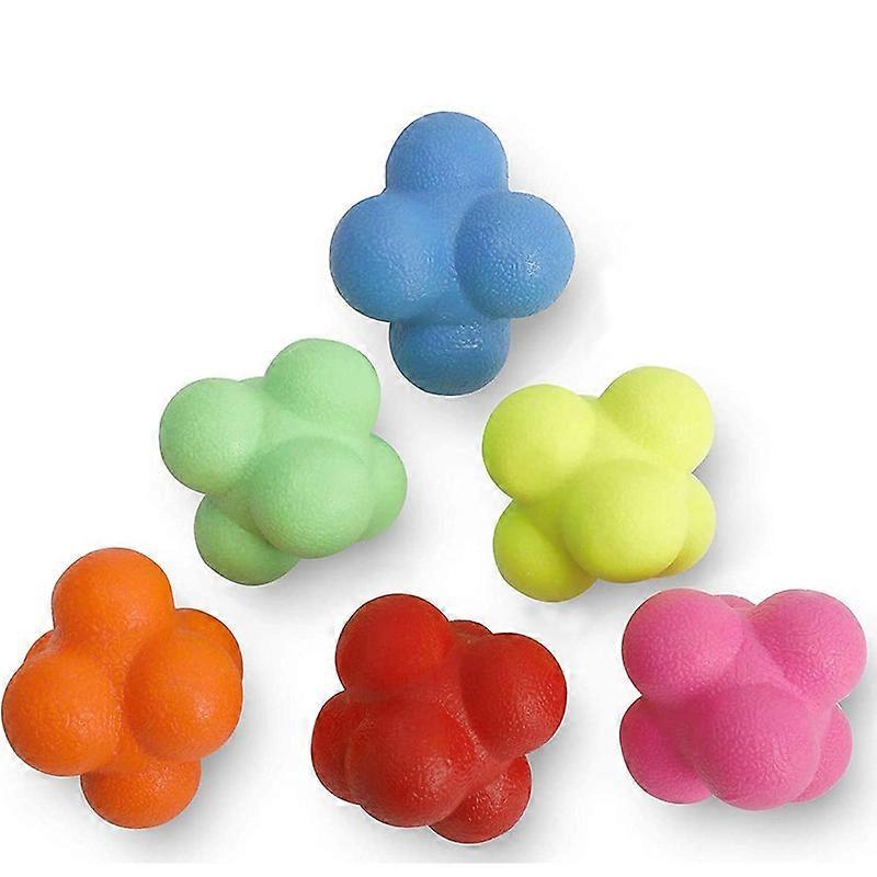 6 PCS Reaction Balls Rubber Reaction Bounce Balls for Hand-Eye Coordination