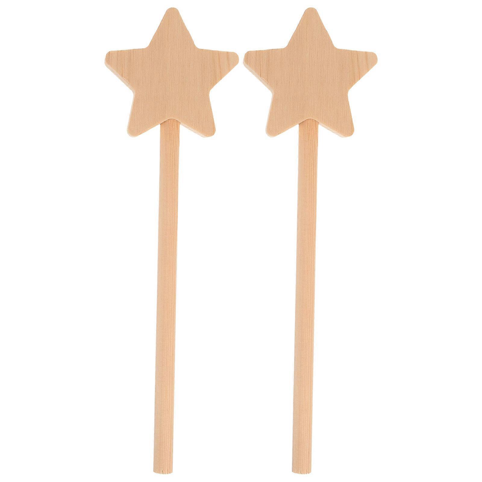 2 יחידות צורת כוכב מקל פיות ציור שרביטים בעבודת יד מקל פיות גרפיטי DIY