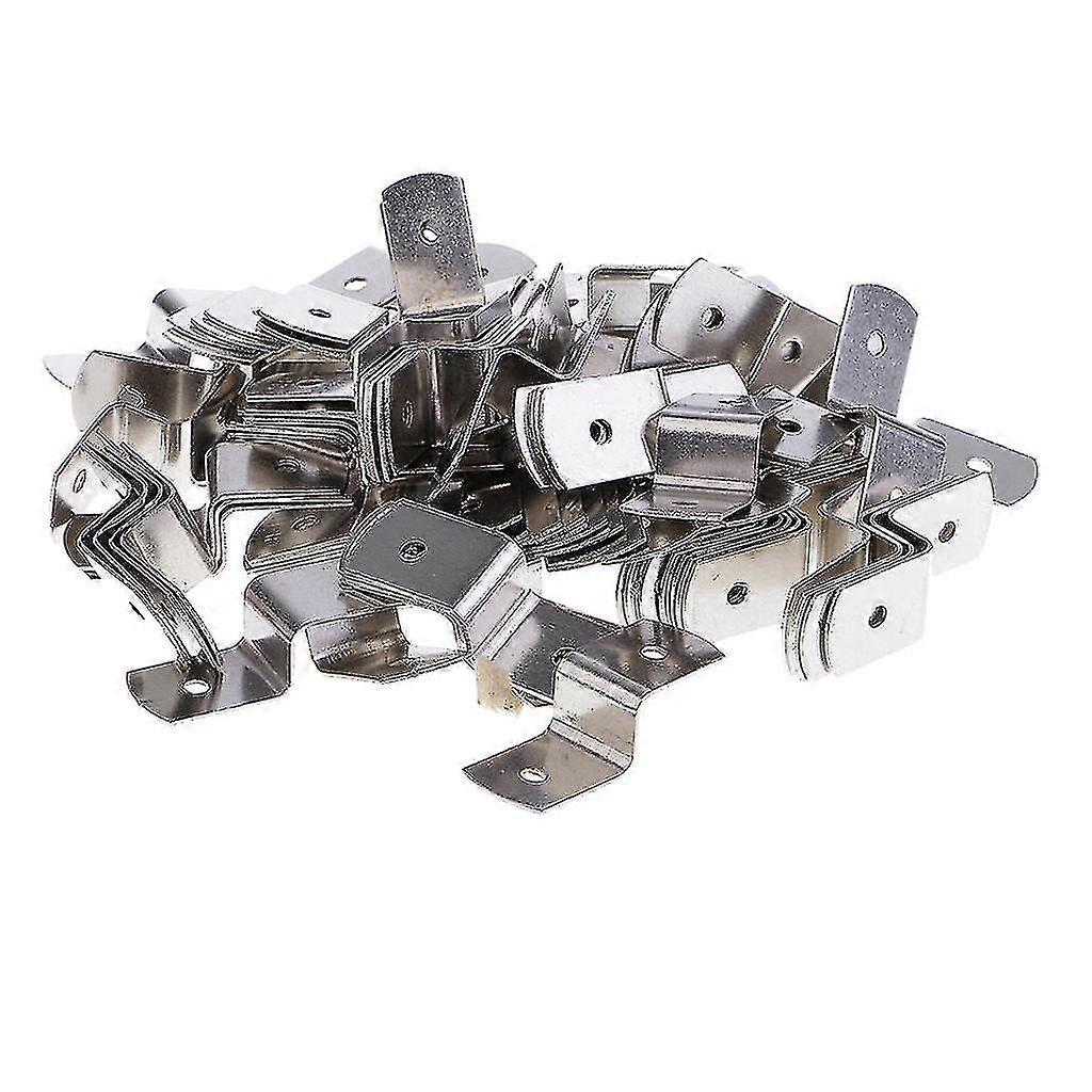 100 Pieces Meal Offset Mounting Canvas Z Clips For Photo Picture Framing