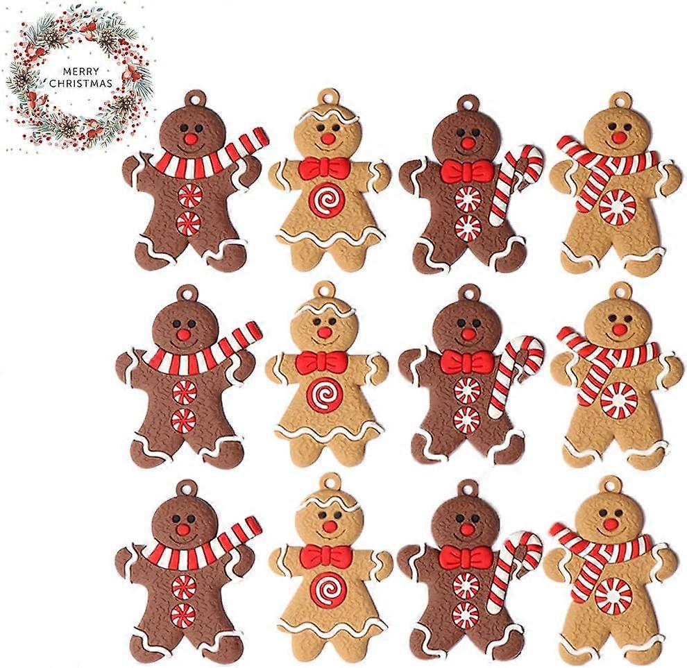 Gingerbread Man Christmas tree decorations * 4 models, 12 pieces, 7 * 5cm