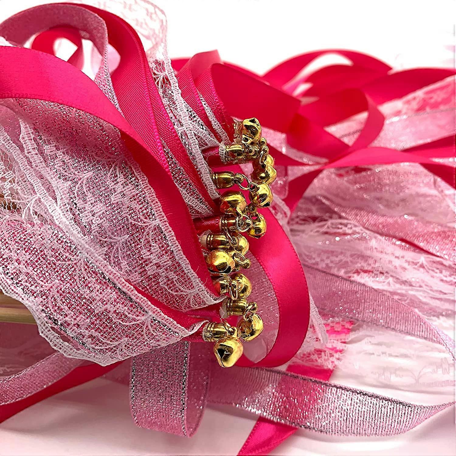 50 Pièces Baguette Ruban Mariage Avec Cloches - Serpentin Pour Cérémonie Et Fête