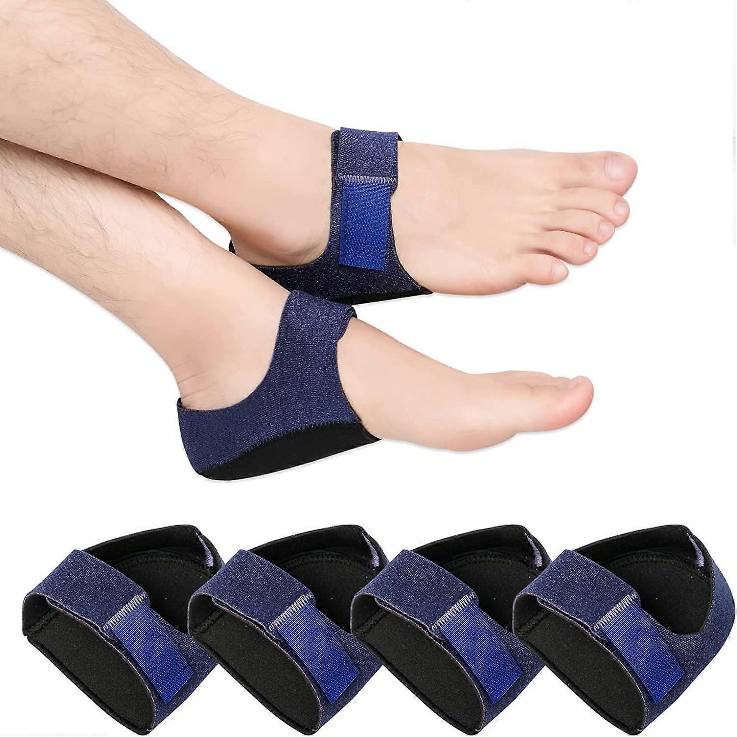 4-Pack Heel Pads Adjustable Sweat-wicking Heel Pads for Heel Pain Relief (Blue)
