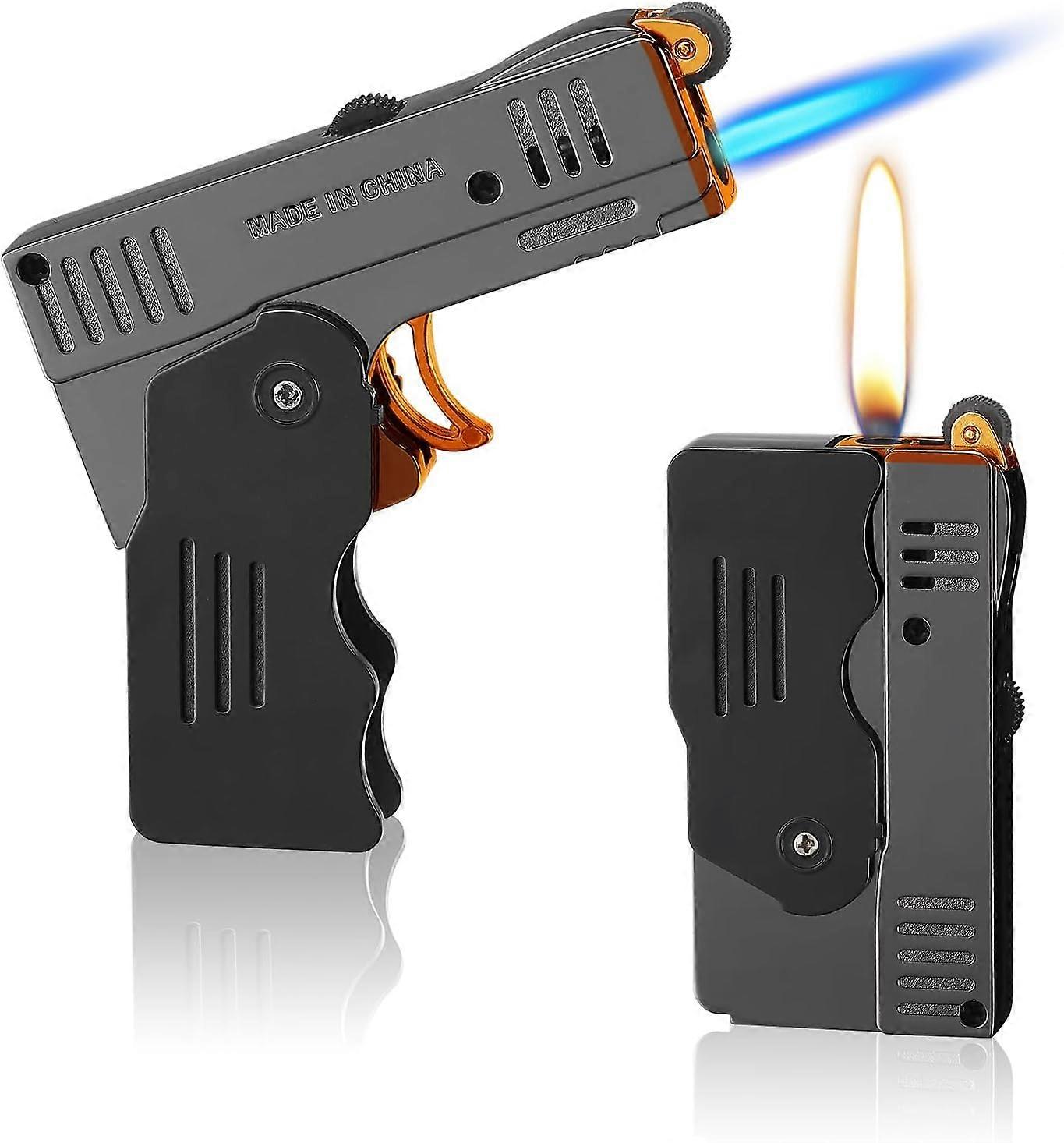 Torch Lighter Switchable Soft Jet Flame, Butane Pipe Lighter Refillable with Lockable Function, Cool Foldable Lighters Unique Gift for Men(Butane Not
