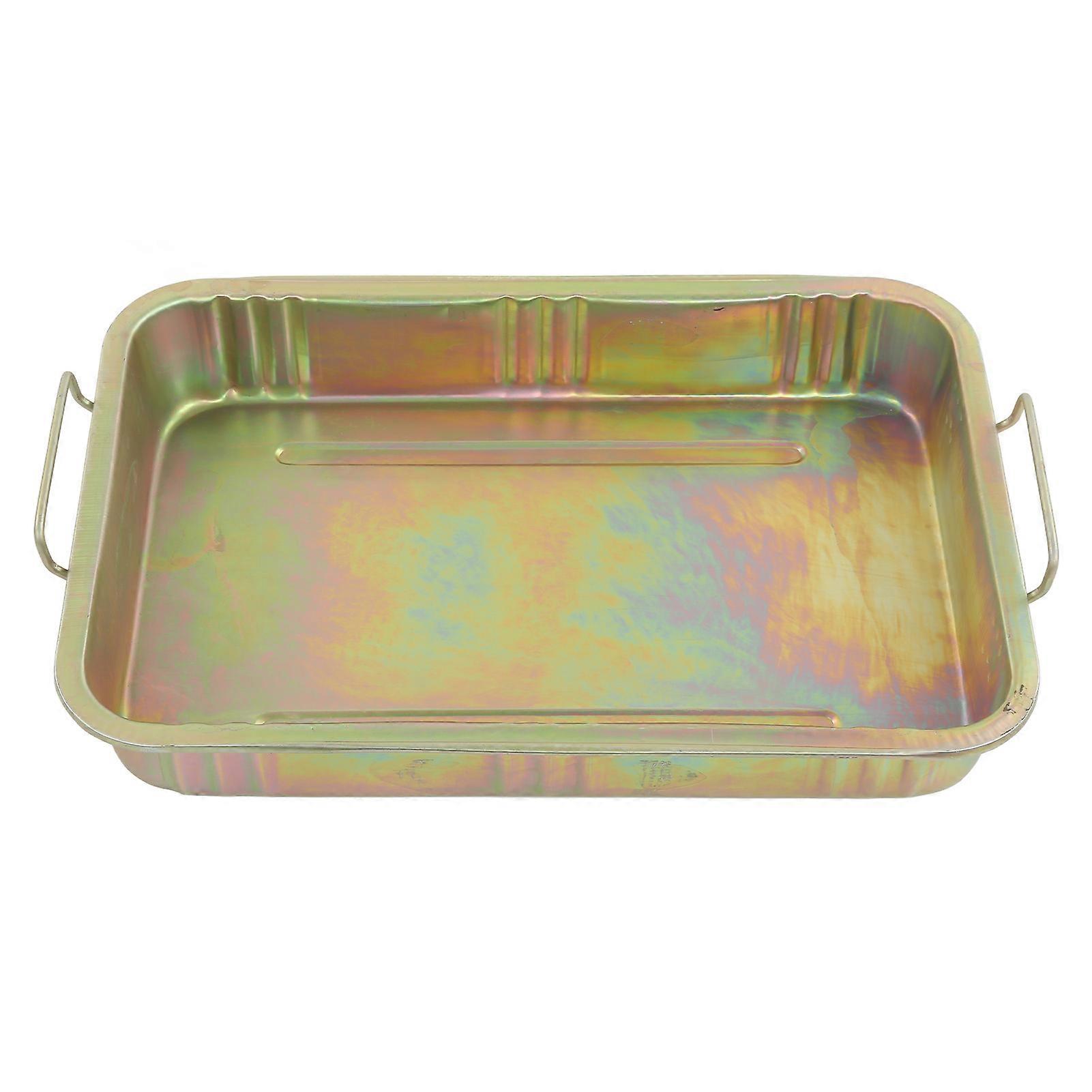 Galvanized Oil Drip Tray Pan Professional Metal Drain Container Universal Auto Repair Tool for Vehicle 640x440x105mm/25.2x17.32x4.13in