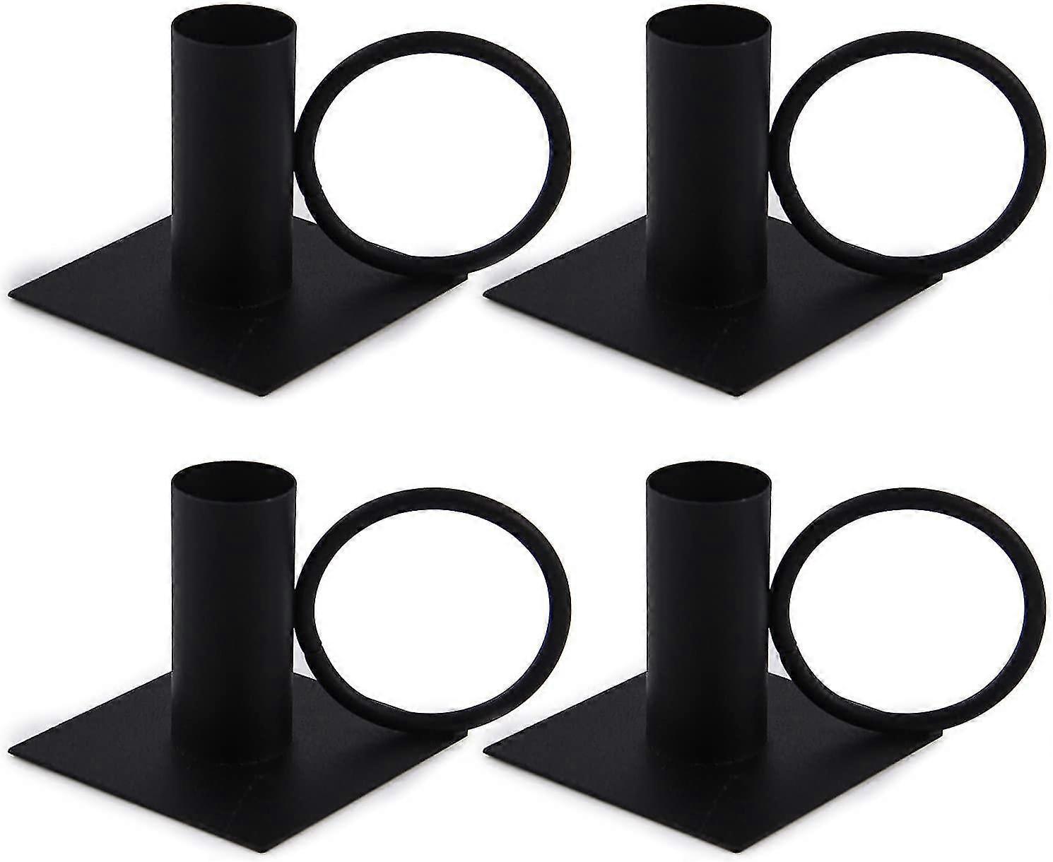 4pcs Retro Black Cone Candlestick