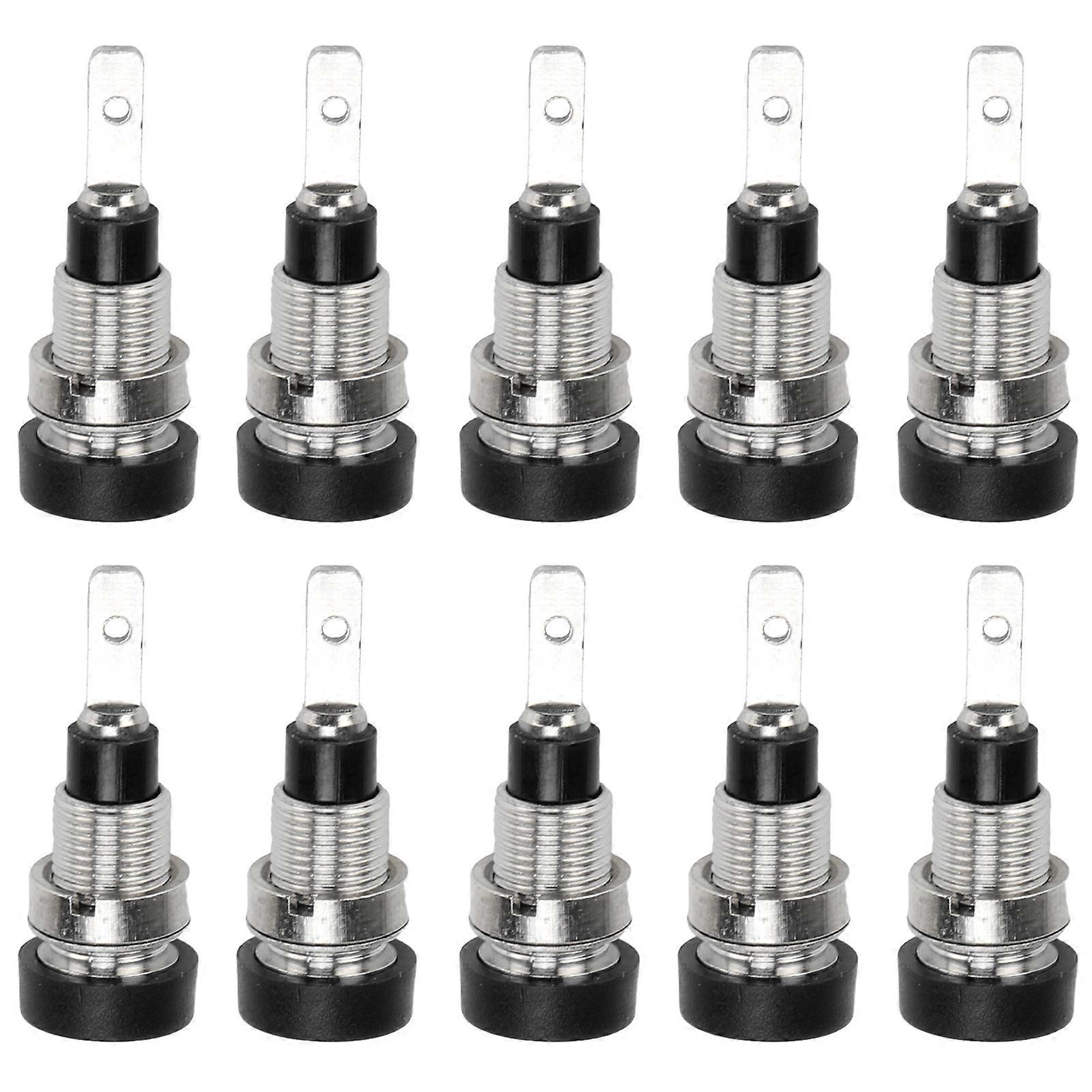 10 stuks Banaan Socket Messing 2 mm Panel Socket Connector Terminals voor Elektronische Industriële ApparatuurZwart