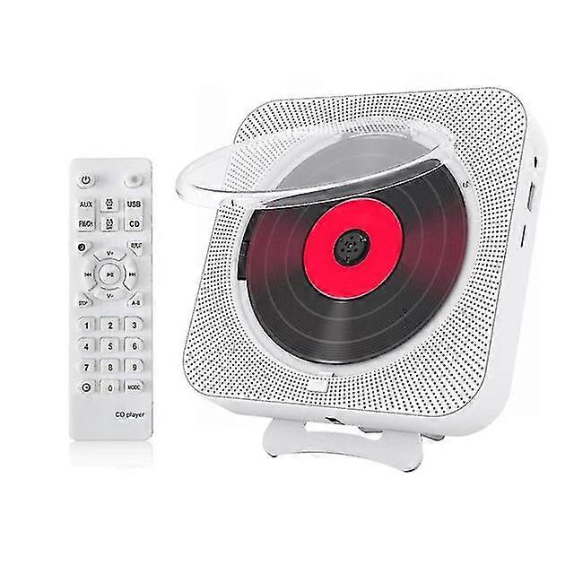 Portable cd player bluetooth speaker stereo led screen wall mount cd music player with remote control fm radio
