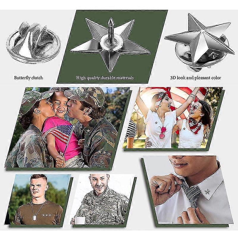 20pcs Delicate Star Badge Lapel Pins Five Pointed Star Badges Alloy Star Pins Badges