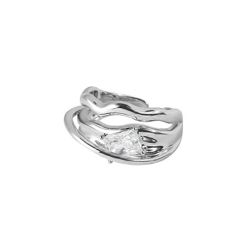 Geometric ring for women, niche design, fashionable, cool style, high-end temperament, open ring, index finger decoration