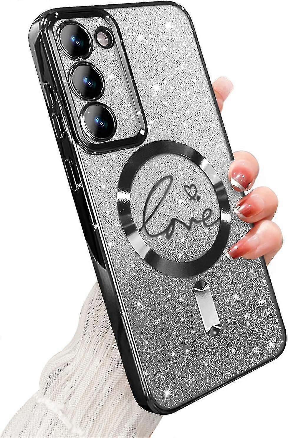 For Gay S24 Case , Plating Bling Gradient Glitter Ph Case, Compatible With Magsafe, Cover