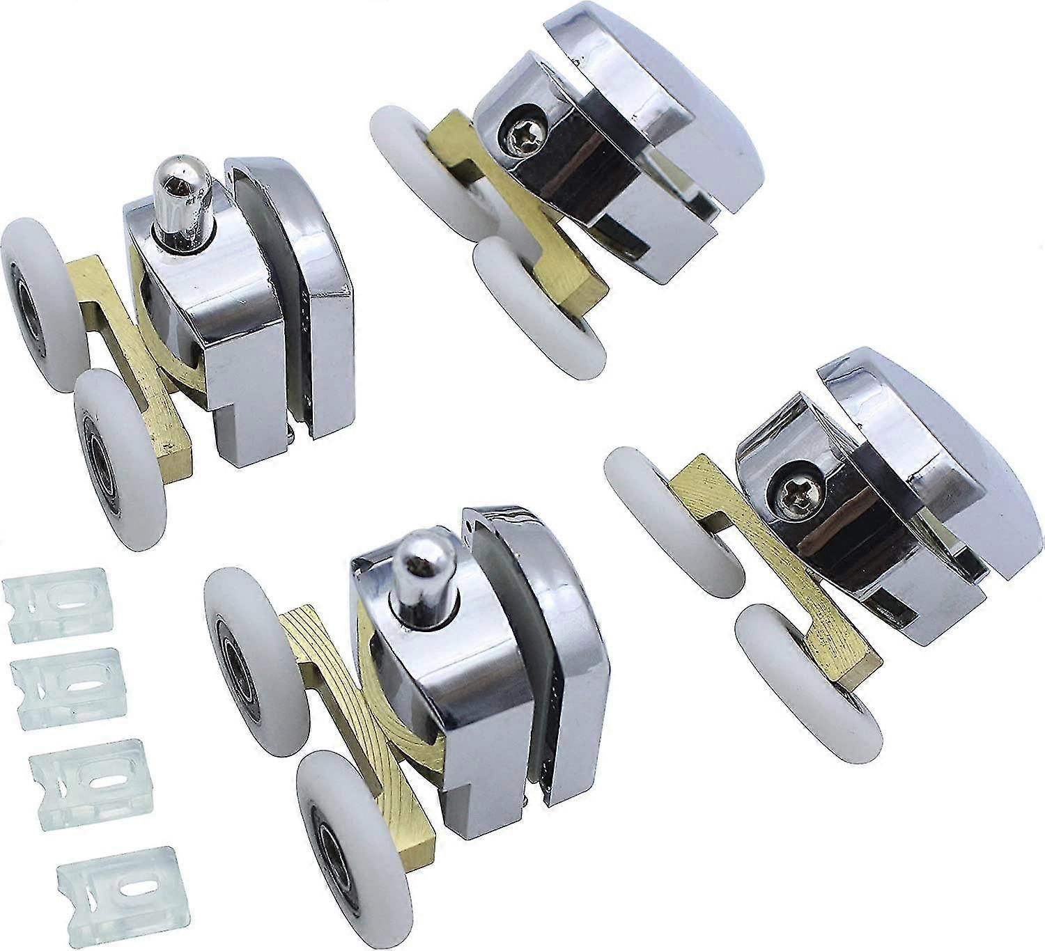 Set Of 4 Glass Shower Door Rollers With 25mm Diameter Pulleys For Shower Enclosure, Shower Room, Shower Screen