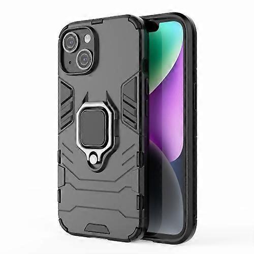 For iPhone 15 Shockproof PC + TPU Holder Mobile Phone Case