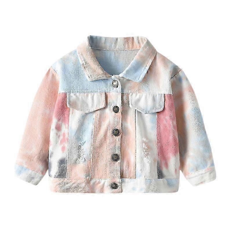 Veste en denim déchirée personnalisée pour enfants de petite et moyenne taille