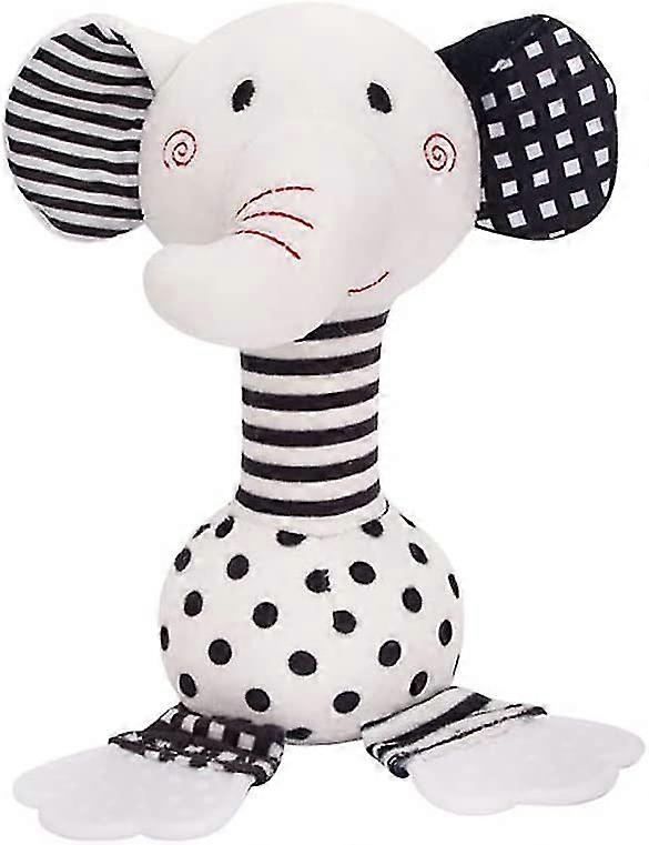 Baby Rattles, Teething Ring For Rattles, Black And White Baby Rattle Toy, Soft Fabric Baby Toy With
