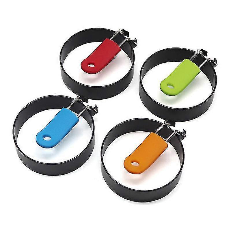 Egg Rings 4pcs Stainless Steel Non Stick Set Folding Handles For Fried Eggs