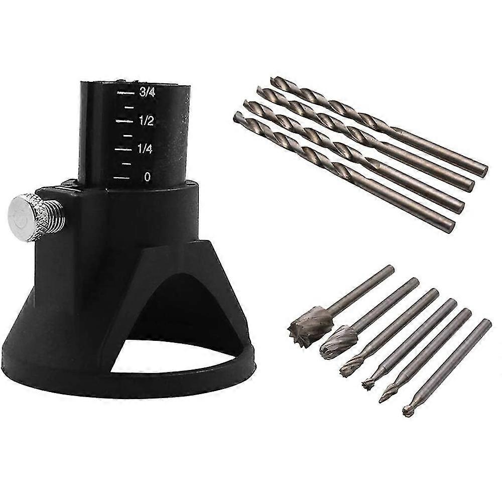 11 Pcs Multipurpose Cutting Guide Kit Hss Routing Router Bits And 4pcs Twist Drill Bit For Tools