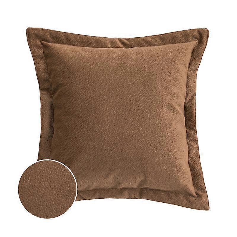 Pillowcase -brown -45*45cmFinish with Flat Ruffle2pcs
