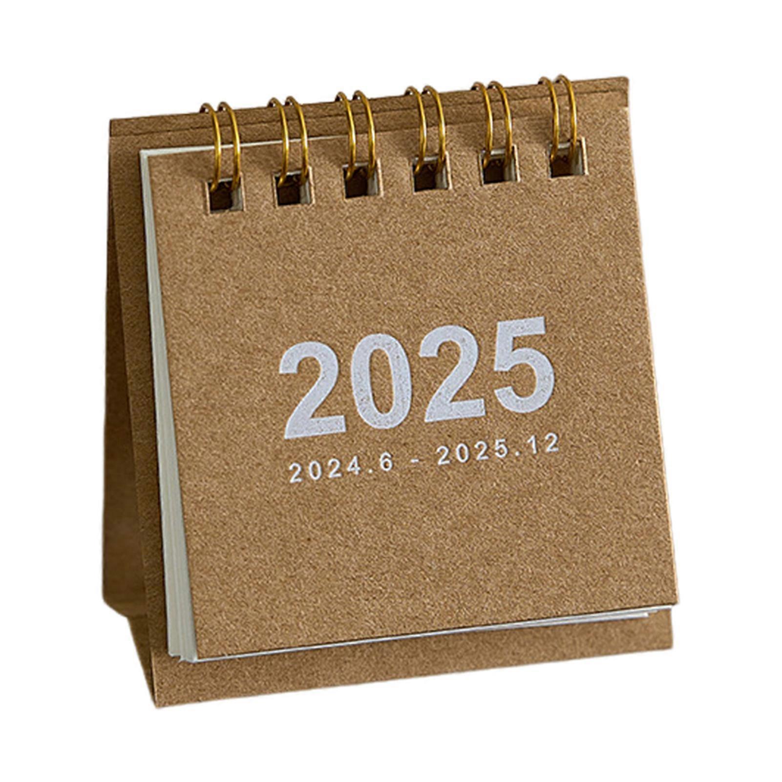 2025 Mini Desk Calendar Standing Flip Desktop Calendar Daily Scheduler for Planning Organizing Home School Office Table Decoration