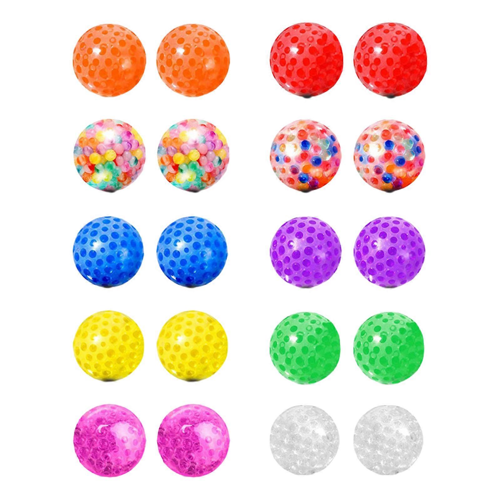 2Pcs 3.5CM Colorful Stress Ball Funny Stretch TPR Anxiety Relief Decompression Squeeze Ball Sensory Squishes Fidget Toy Kids Teens Adults Gift
