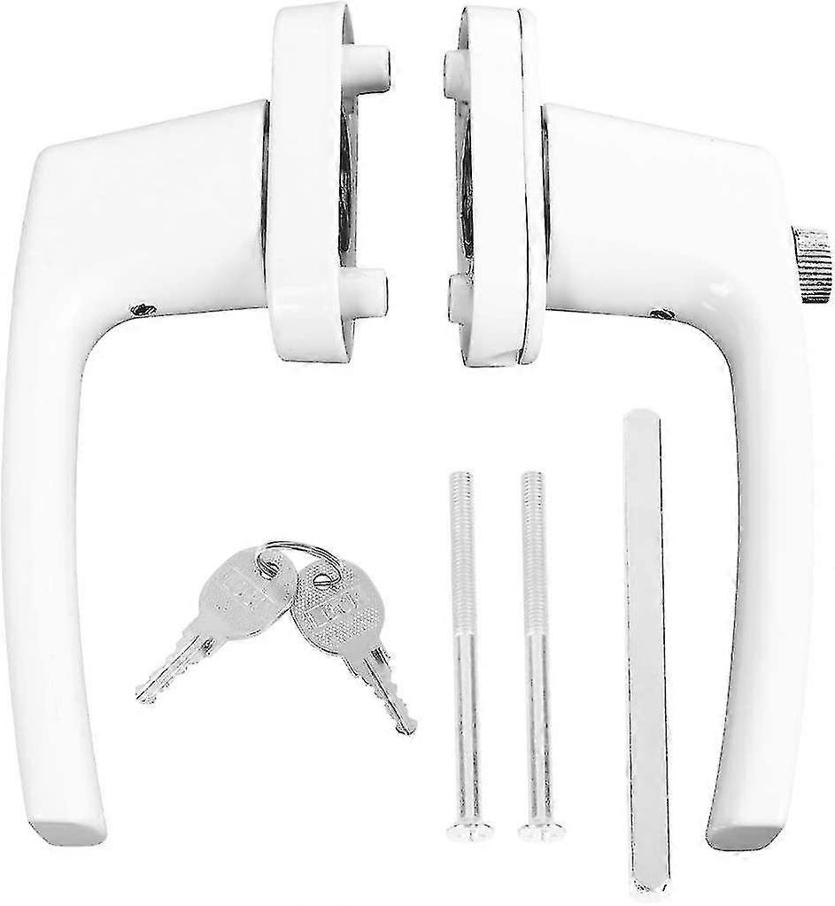 Double Ended Solid Thick Lever Handle With Keys compatible with Door And Windowwhite