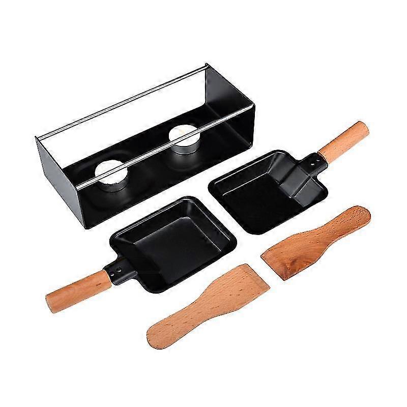 5Pcs/Set Mini Non-stick Coating Cheese Baking Tray with Wood Handle Spatula