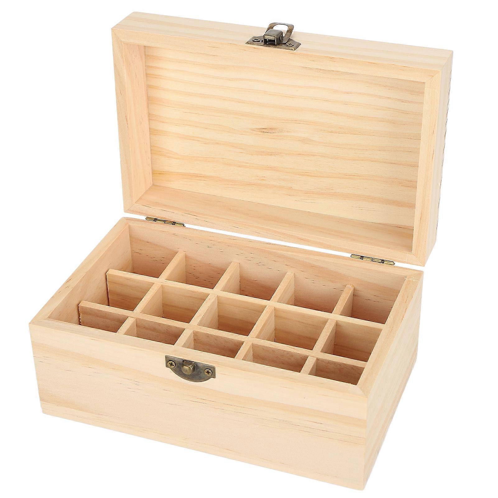 15 Slot Essential Oil Box Pine Display Anti Sunlight Essential Oil Storage Case for Home Beauty Center