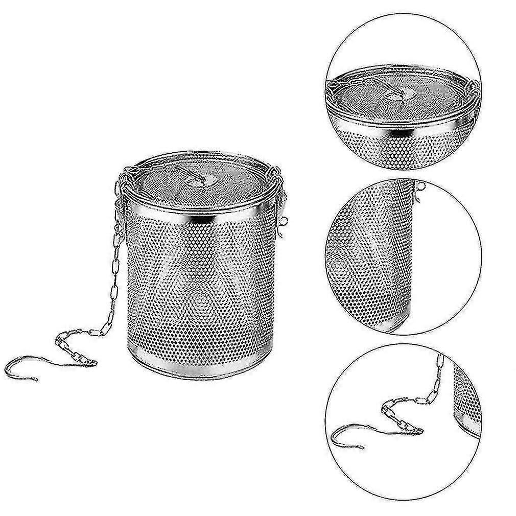 Stainless Steel Tea Ball Strainer Soup Seasonings Separation Basket Spice Filter With Extended Chain Hook For Home Kitchen