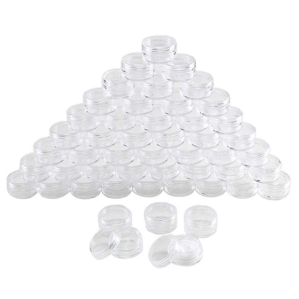EVAGO 100 Pcs 5ml Clear Plastic Pot Jars Cosmetic Containers Sample Container Mini Bottle