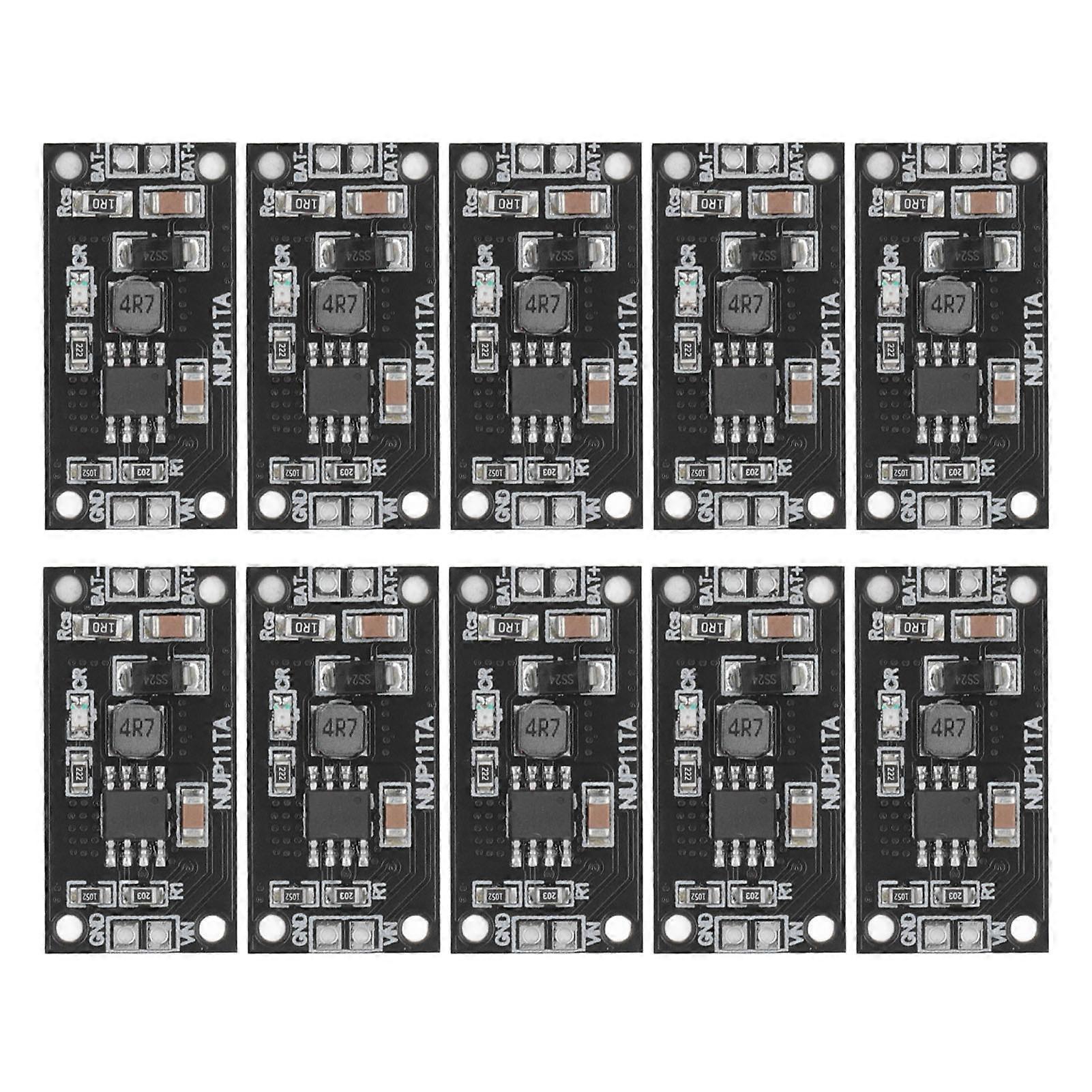 10Pcs NiMH Battery Charge Board PCB 3S Battery Charge Module for Electricity DC 5V Black