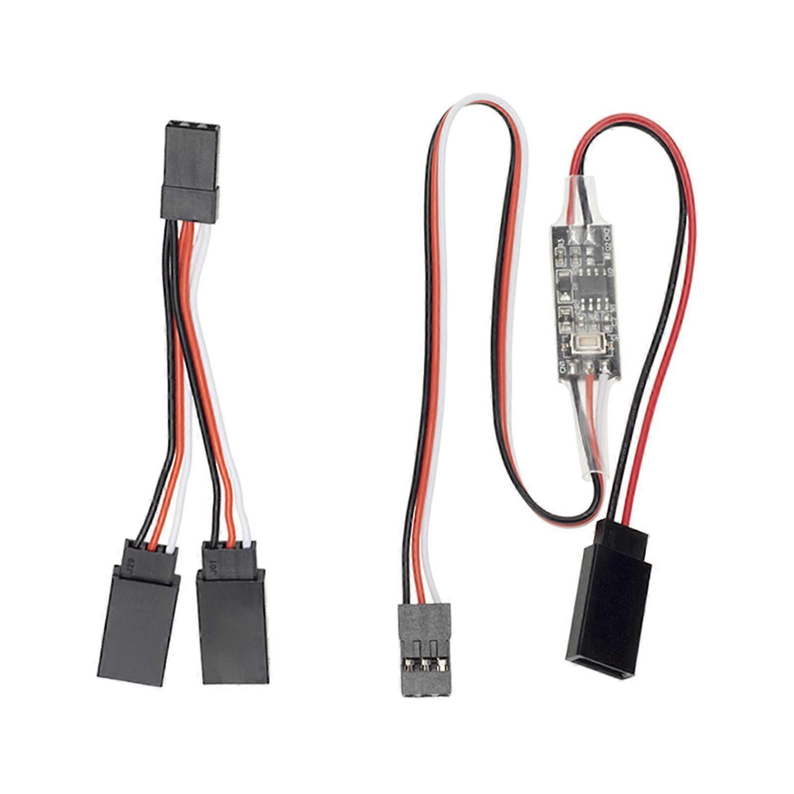 2x RC Controlled LED Super Brightness for RC Fixed Wing Airplane Flying Wing Plane with Different Flash Patterns - Red