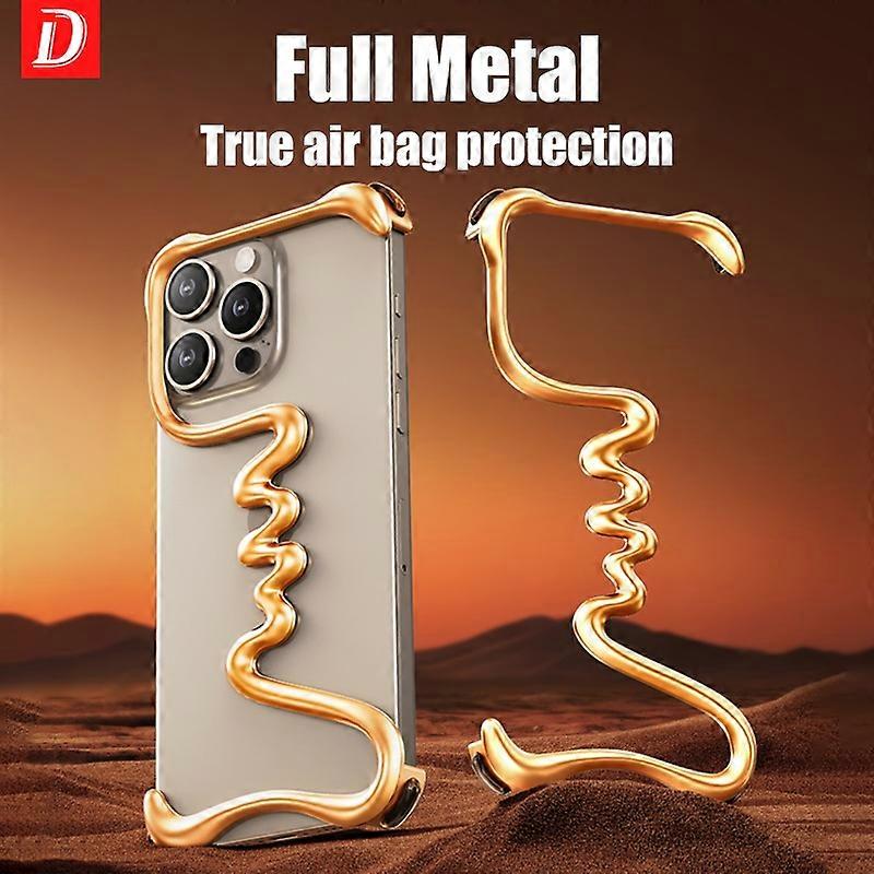 Luxury Metal 3D Hollow Phone Case For iPhone 16 Plus