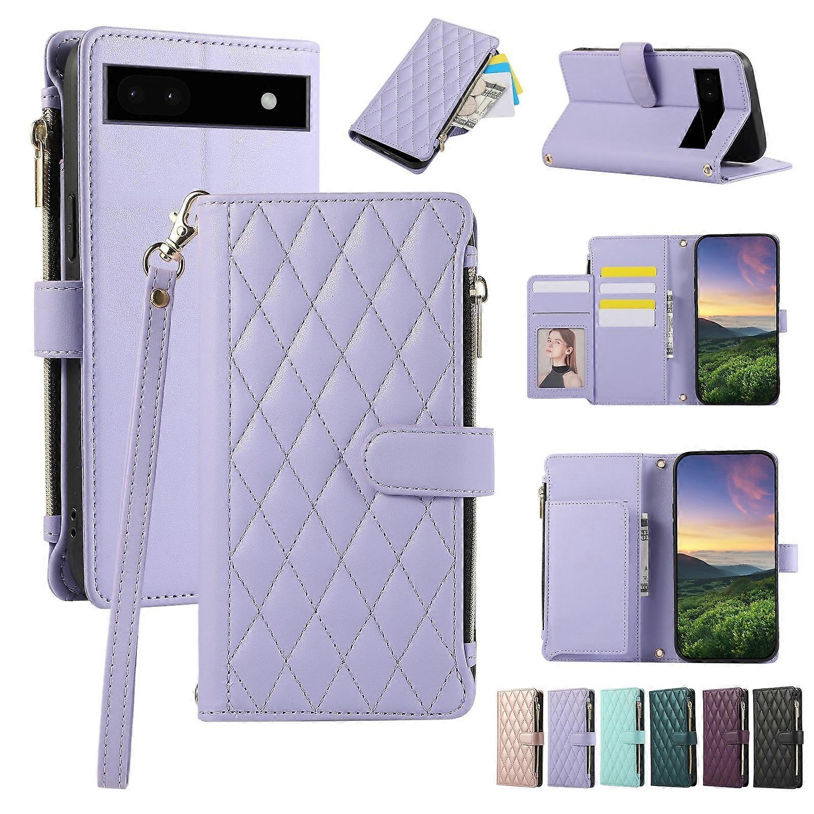 Zipper Wallet Leather Case For Google Pixel 6a