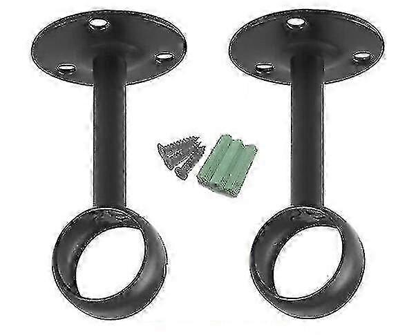 Support pour tringle à rideau, support de plafond, pack de 2, noir