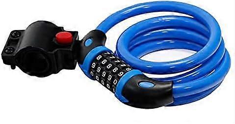 Bicycle Lock, Coded Bicycle Combination Lock Bicycle Cable Lock Strong Security Coded Steel Wire Bicycle Security Lock (Color: Blue)